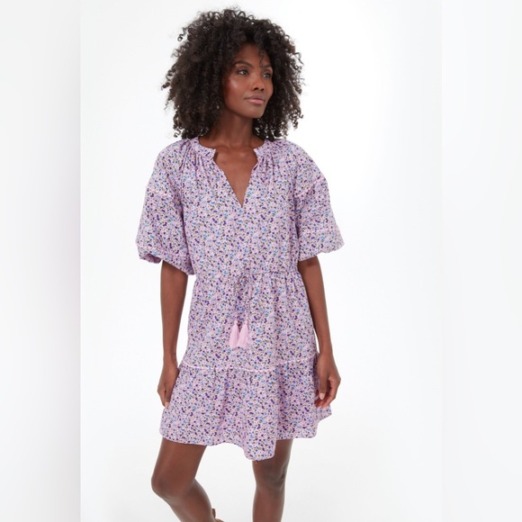 SOLD —-Tuckernuck HYACINTH HOUSE  NWT Purple Floral Matilda Dress med - Picture 8 of 14